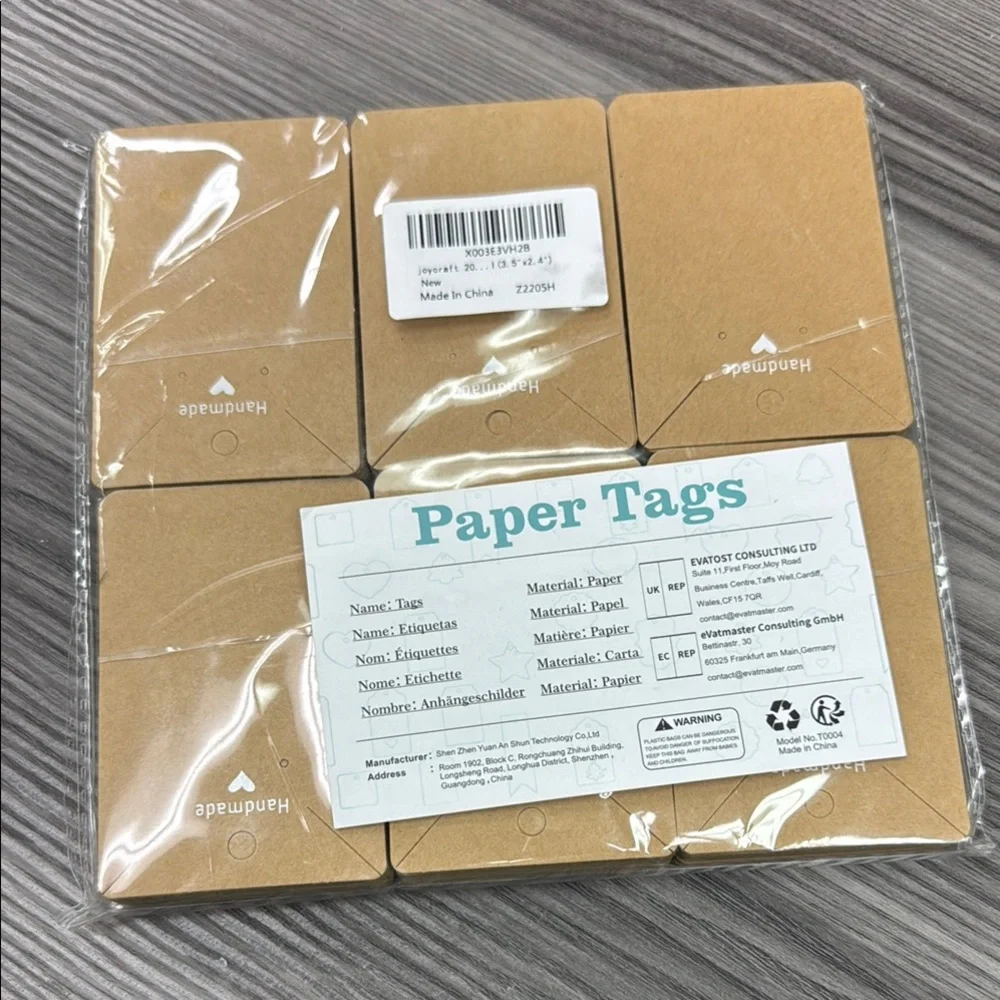 Brown Paper Tags 3.5”x2.4” handmade paper tags new in excellent condition